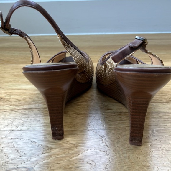 Women’s Cole Haan Slingback Wedge Heel Peeptoe Snakeskin. Size 8.5. - Picture 3 of 7